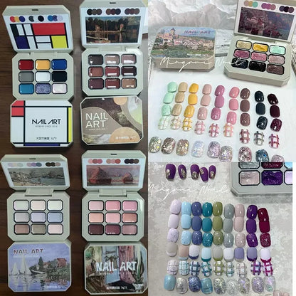 Solid Gel Nail Polish Palette – 9 Colors – Peelable UV/LED Gel Polish for Salon-Quality Nail Artnksgiving Gifts