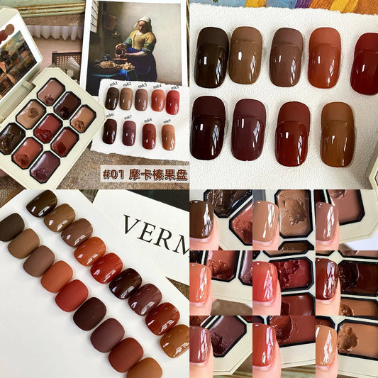Solid Gel Nail Polish Palette – 9 Colors – Peelable UV/LED Gel Polish for Salon-Quality Nail Artnksgiving Gifts