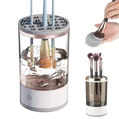 Portable Electric Makeup Brush Cleaner – USB Rechargeable, Fast Cleaning with Brush Collars